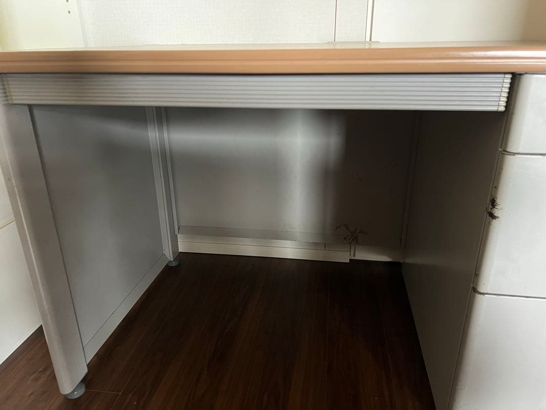 ITOKIオフィス卓、勉強机ブラウン　98/ファイン ウォールナットL