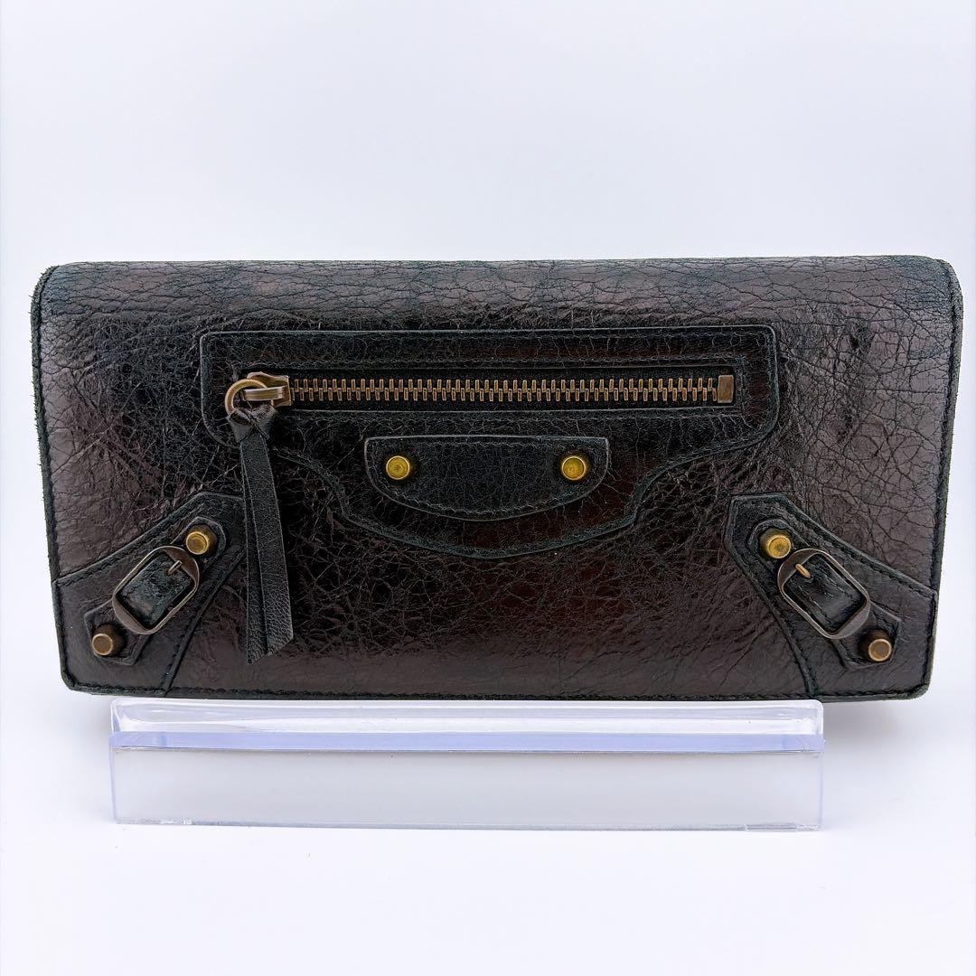 【バレンシアガ　クラシック コンチネンタル 長財布 ブラック レザー】