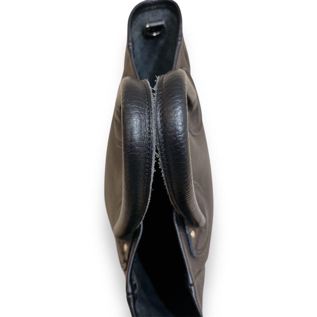 ヤングアンドオルセン プチトートバッグ ショルダー 2WAY ブラック レザー