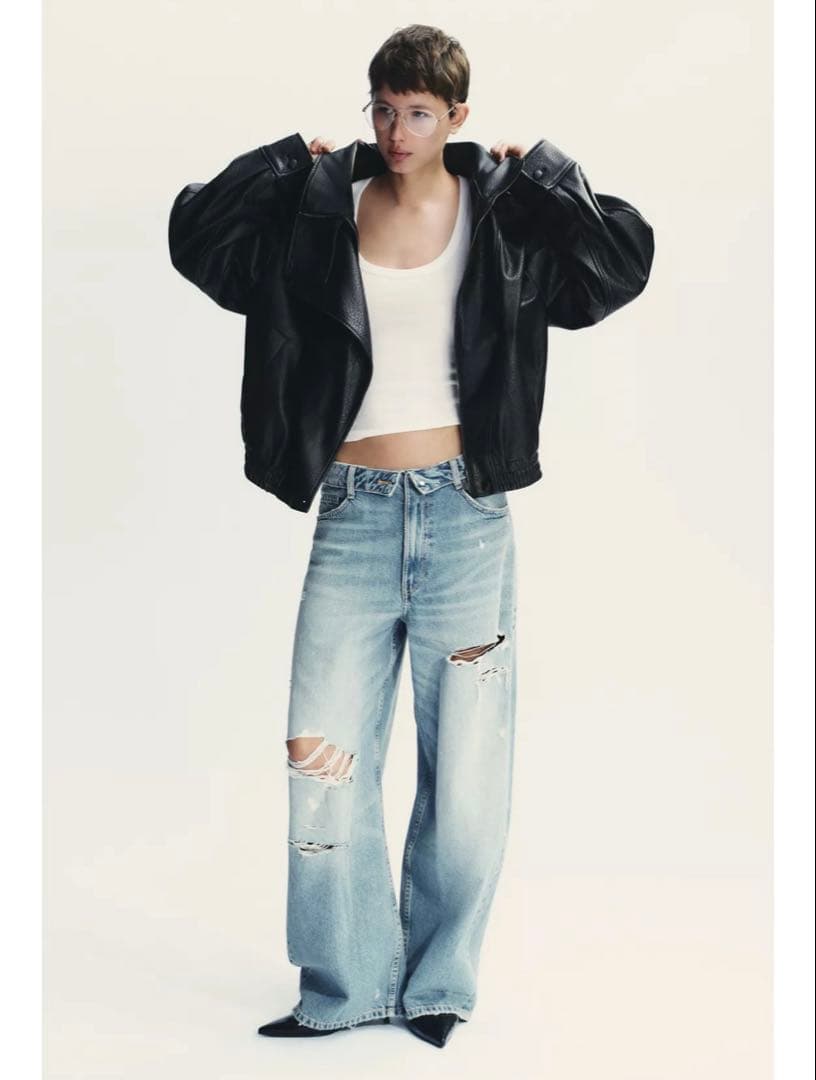 完売品⭐︎ZARA フェイクレザージャケット XL ブラック 今期新作