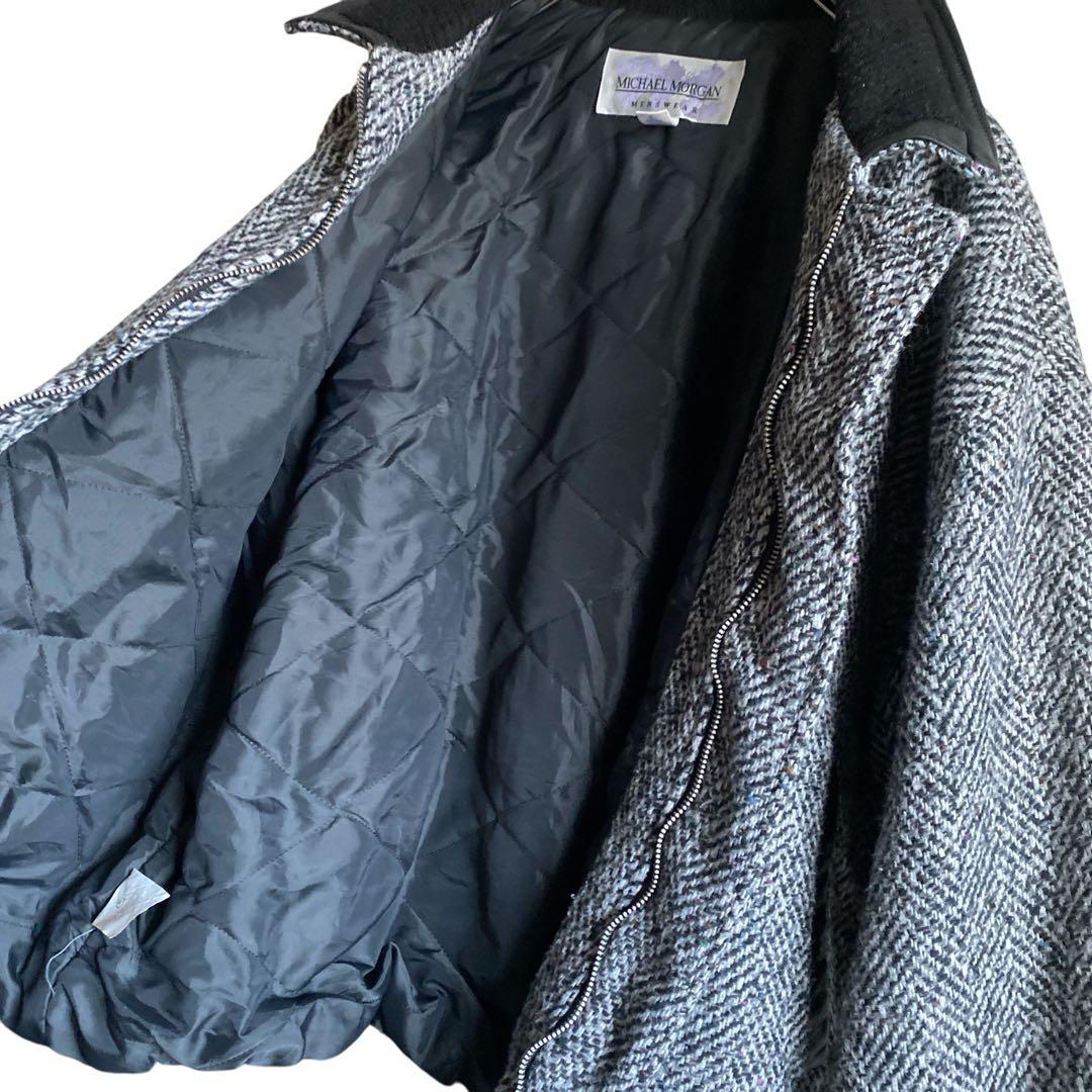 80s90s USA製 MICHAEL MORGAN ネップツウィードブルゾン