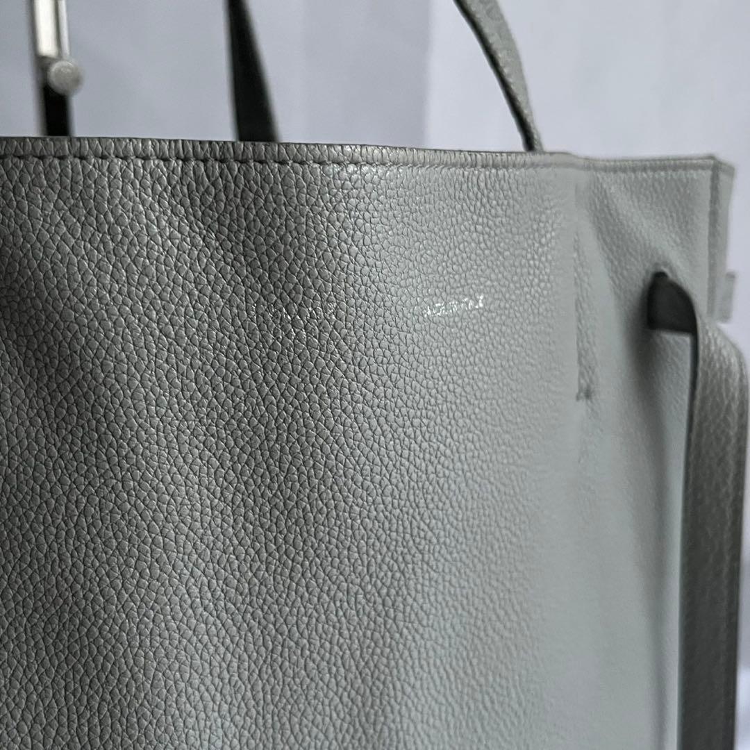 ✨極美品✨　CELINE バーティカルカバ　トートバッグ　レザー　グレー