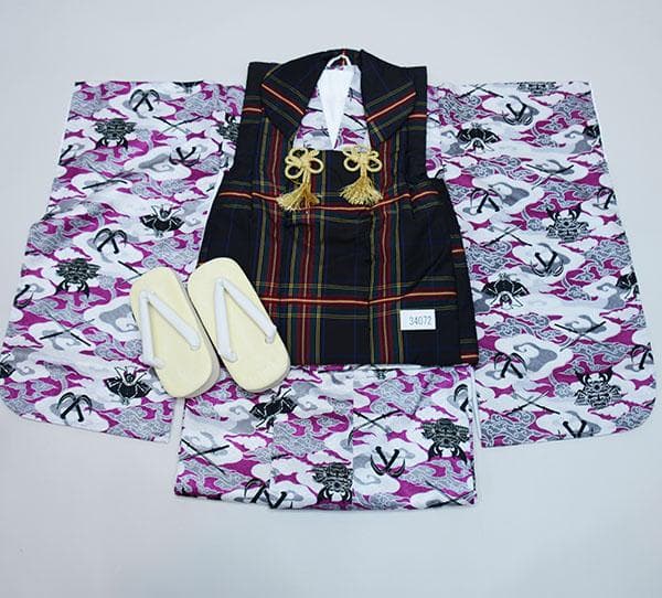 七五三 三歳 男児 被布着物フルセット おりびと NO34072