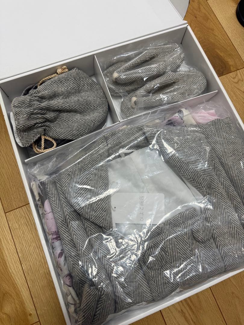 七五三　ひよこ商店 utatane 3歳　着物被布コート　フルセット