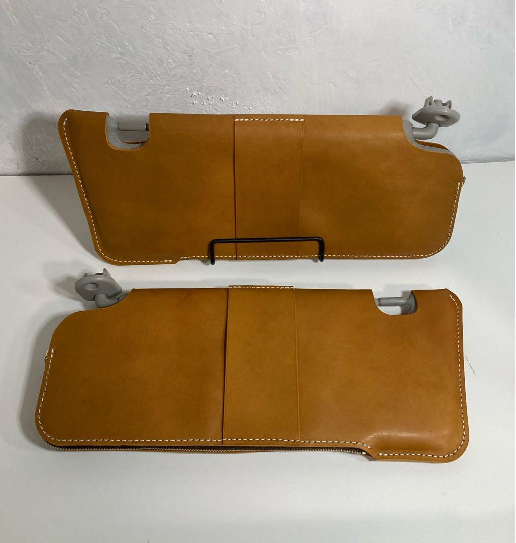 新型ジムニーサンバイザーカバー・キャメル、ステッチ白・刻印無し