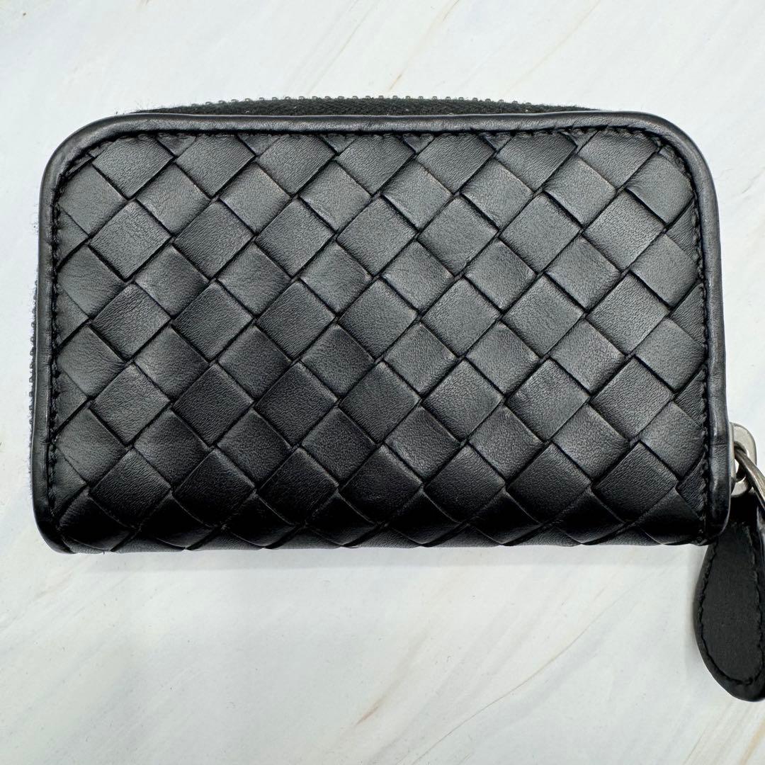 【ボッテガヴェネタ】レザー イントレチャート ケース 小銭入れ 黒