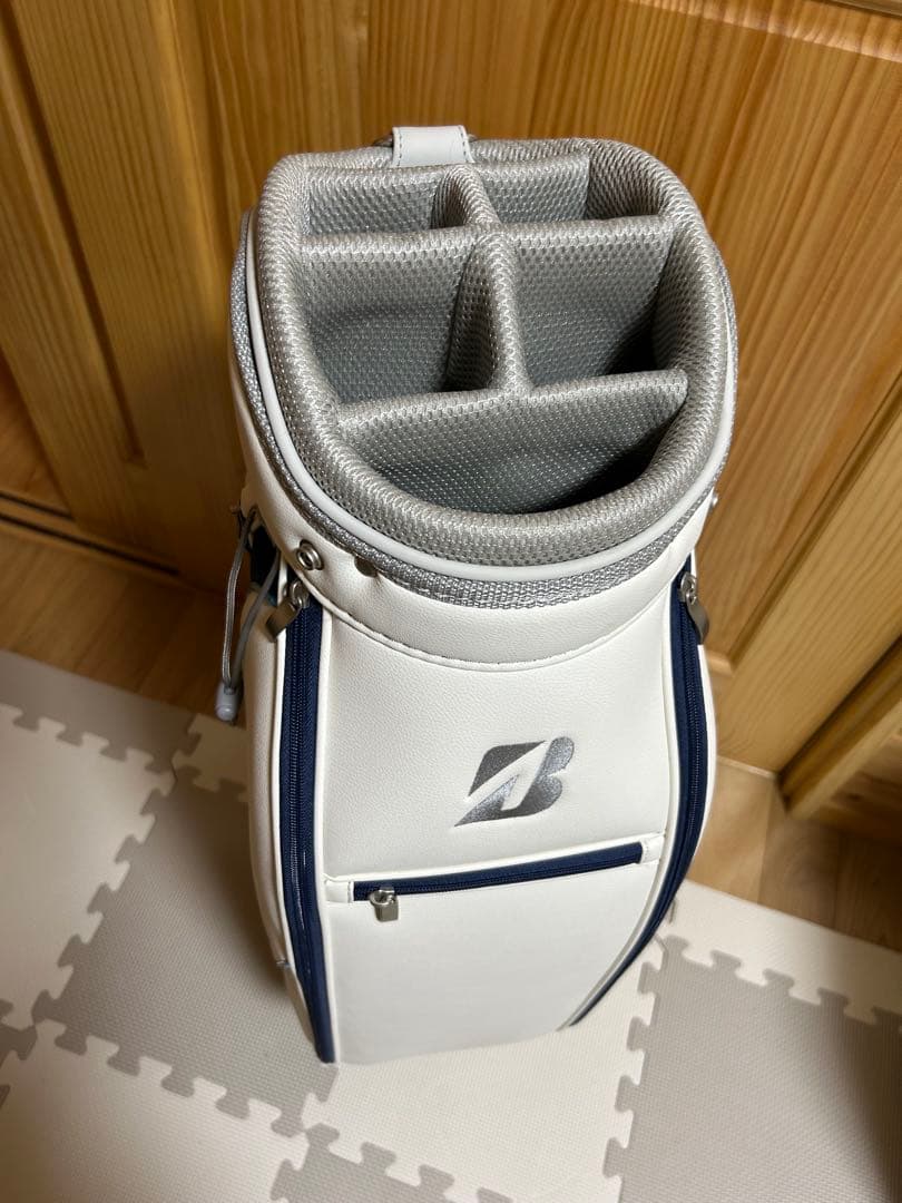 ブリヂストン ゴルフバッグ キャディバッグ ホワイト×ネイビー 室内保管