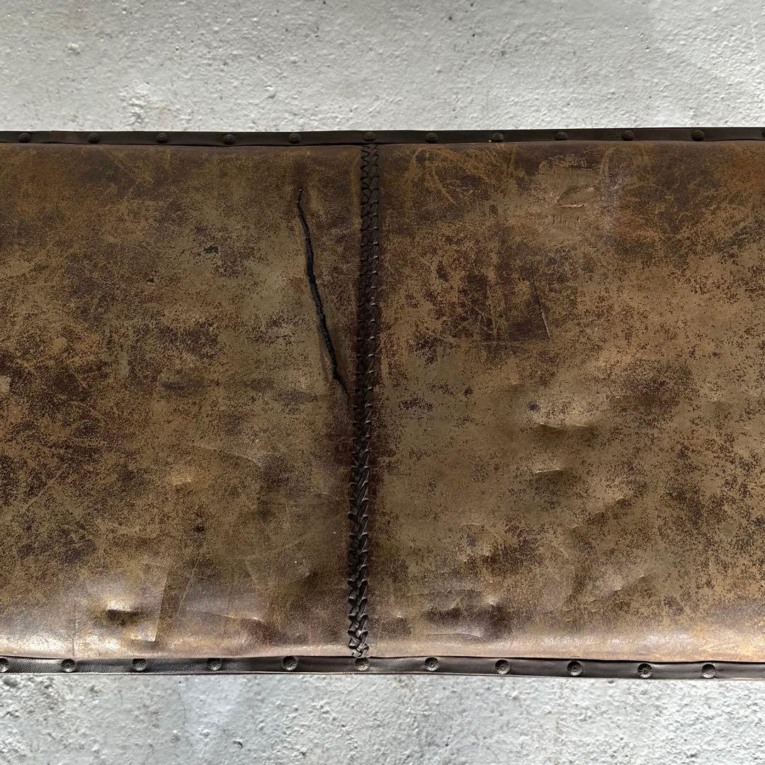 ★カルティニベンチ★ 鉄鋲 本革座面×ウッドフレーム ミッドセンチュリー