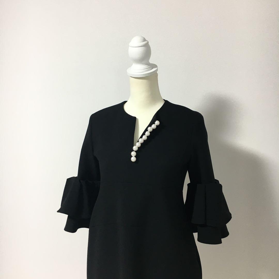 近年美品　YOKO CHAN ヨーコチャン　ティアード　パール　ワンピース