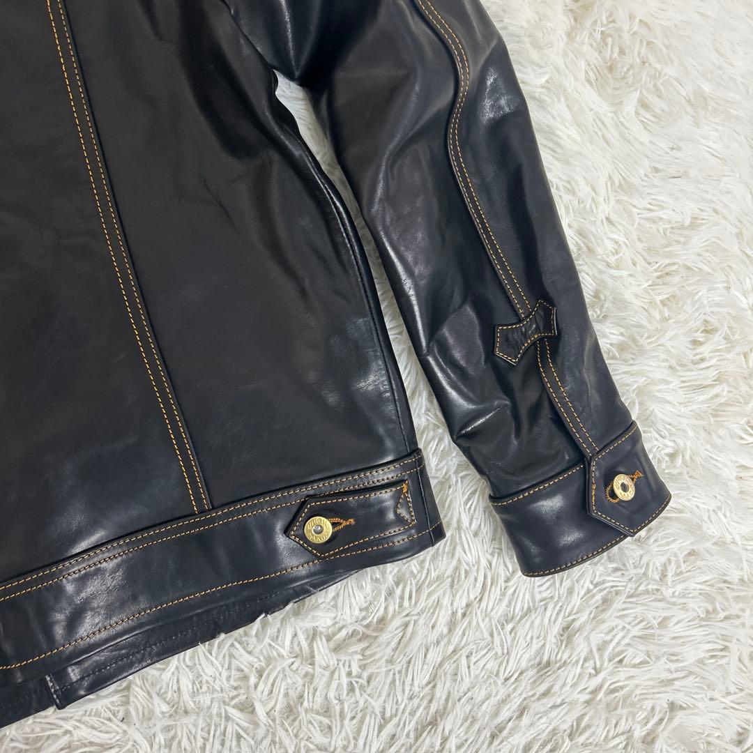 未使用級　STARKE HAUT ホースハイド レザー トラッカージャケット/L