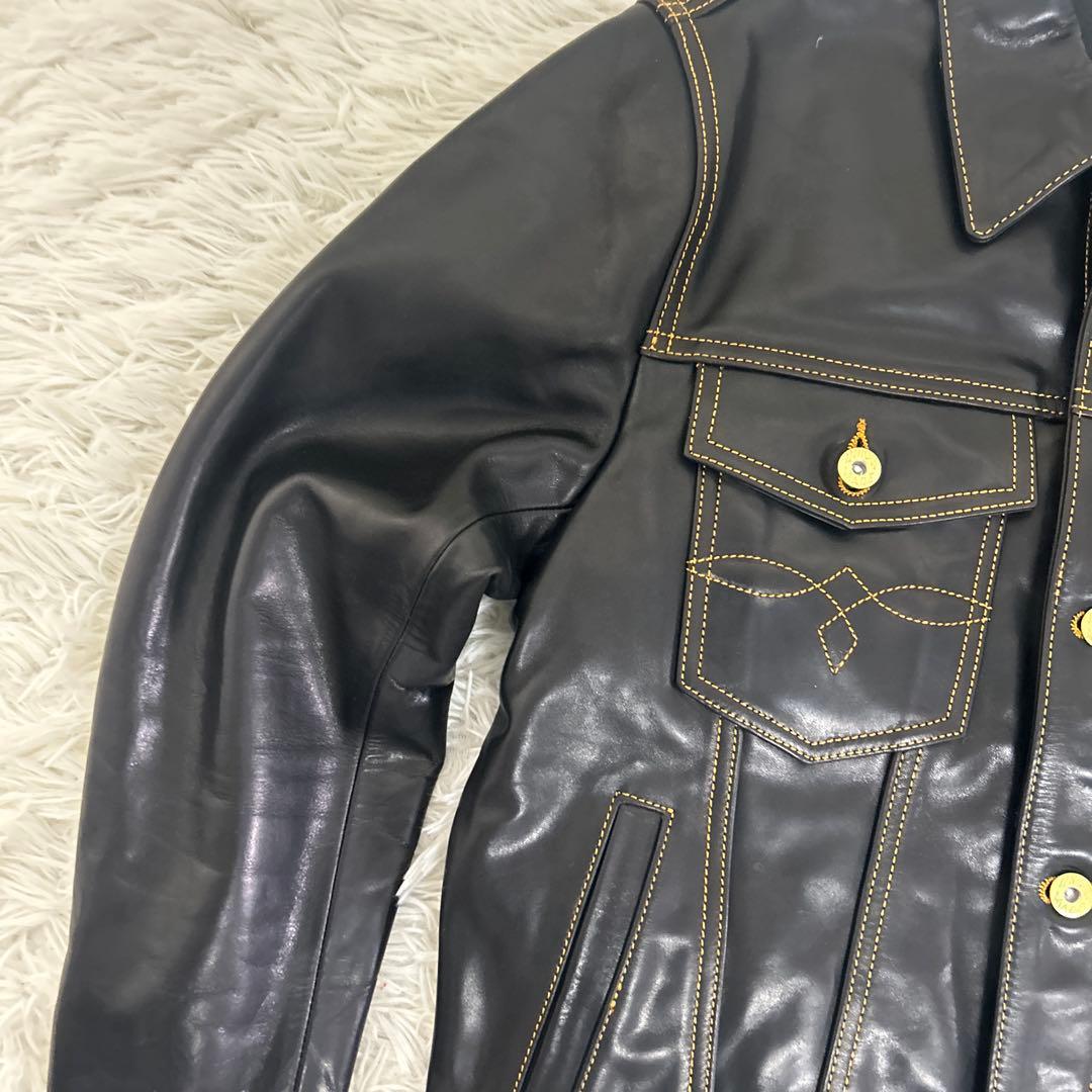 未使用級　STARKE HAUT ホースハイド レザー トラッカージャケット/L