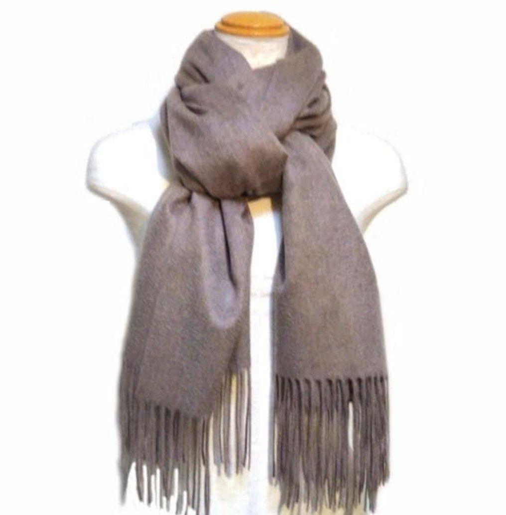 残り僅か値下70㎝×200超大判無染色100%カシミヤストールマフラーMOC新品