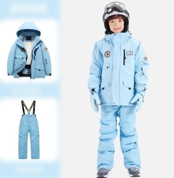 子供用スキースーツセットマイナス40度向けプロ仕様の冬季旅行ギア697