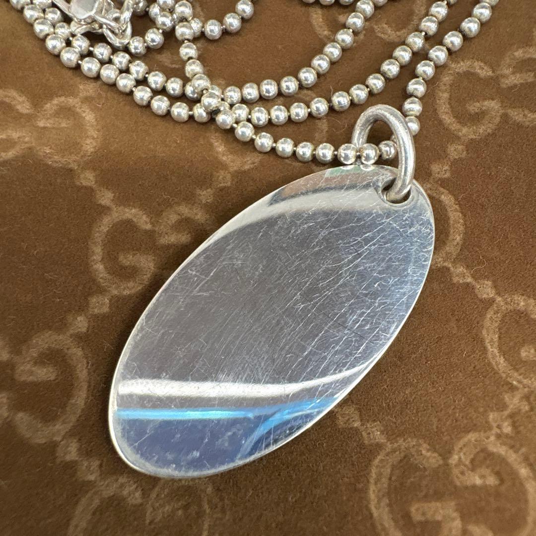 GUCCI ドッグタグ プレート ネックレス シルバー925