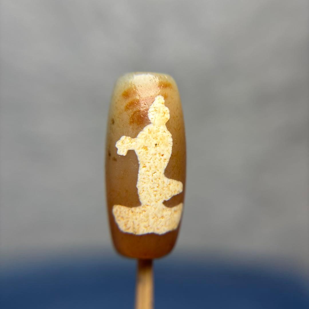 あずきちゃん瑪瑙　朱砂入り観音天珠　12-65