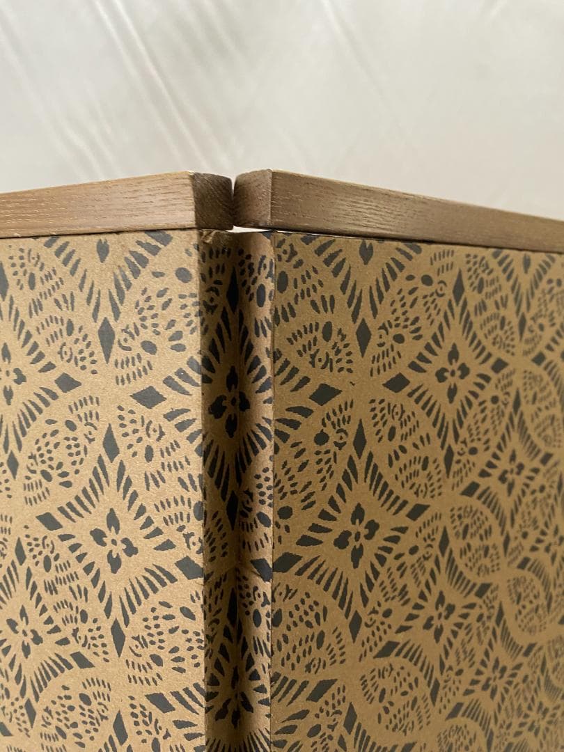 希少　京友禅 菊秋草柄 二曲屏風　京表具リメイク 　Kimono Byobu