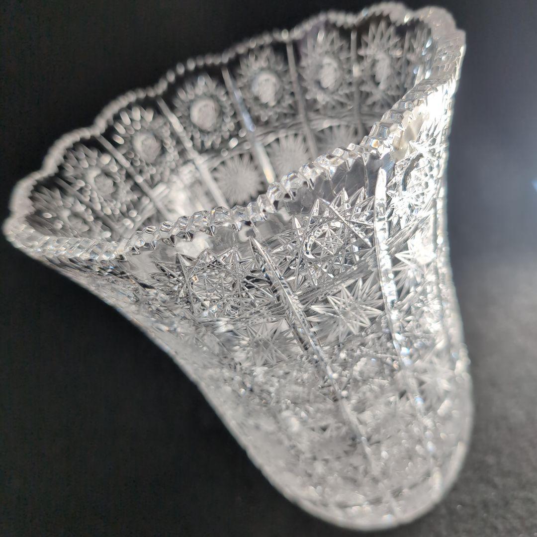 【ボヘミア】高級クリスタル　フラワーベース　500PK 24%PbO チェコ