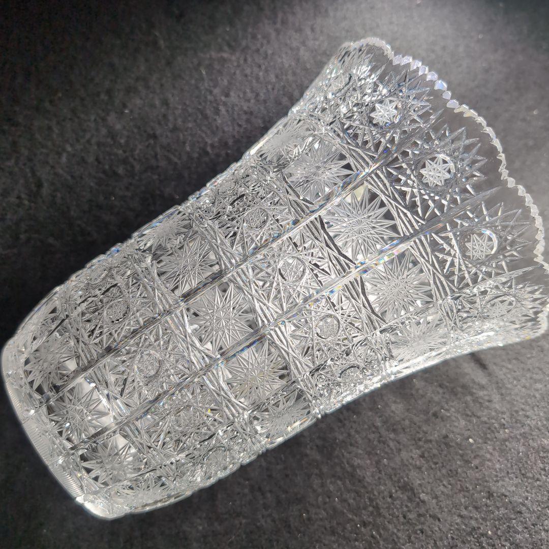 【ボヘミア】高級クリスタル　フラワーベース　500PK 24%PbO チェコ