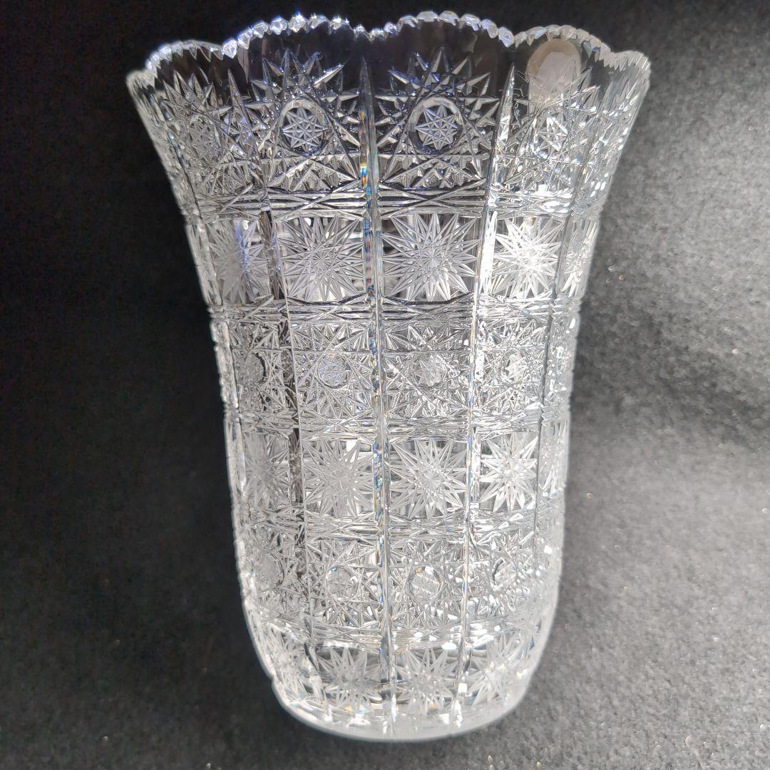 【ボヘミア】高級クリスタル　フラワーベース　500PK 24%PbO チェコ