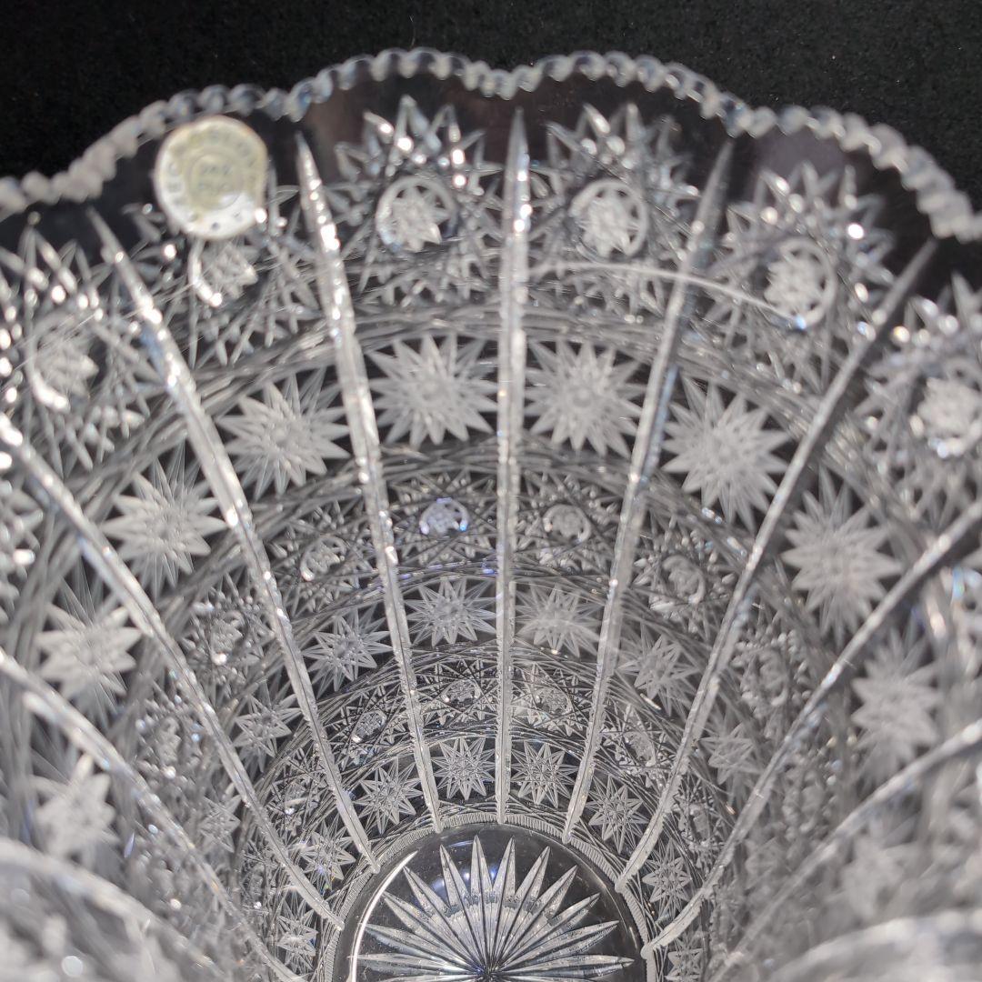 【ボヘミア】高級クリスタル　フラワーベース　500PK 24%PbO チェコ