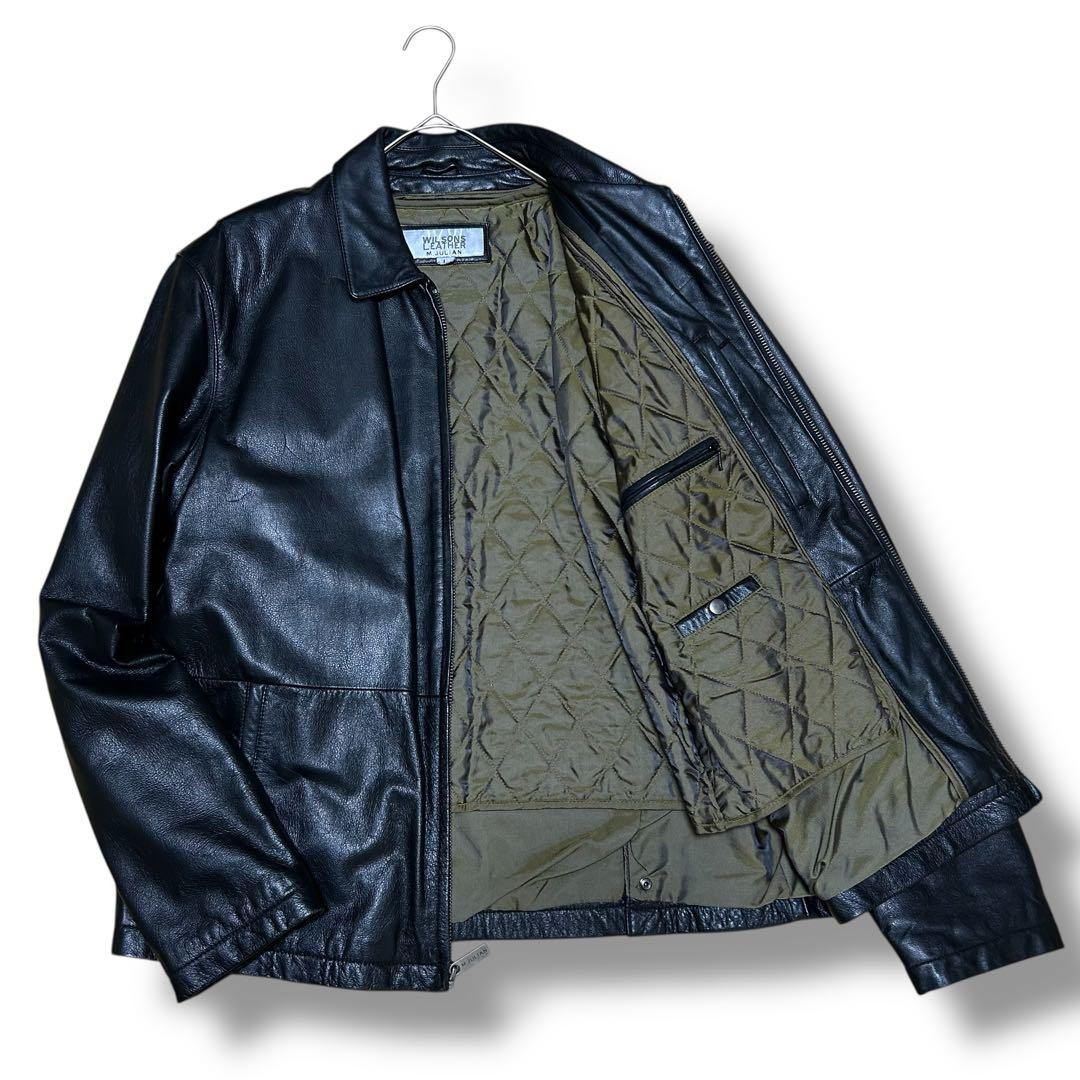 WILSONS LEATHER 本革 カーコート シボ革 海外Lサイズ