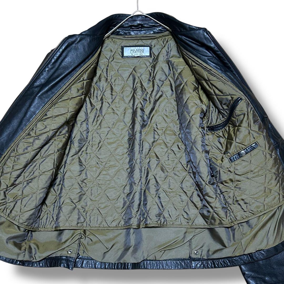 WILSONS LEATHER 本革 カーコート シボ革 海外Lサイズ