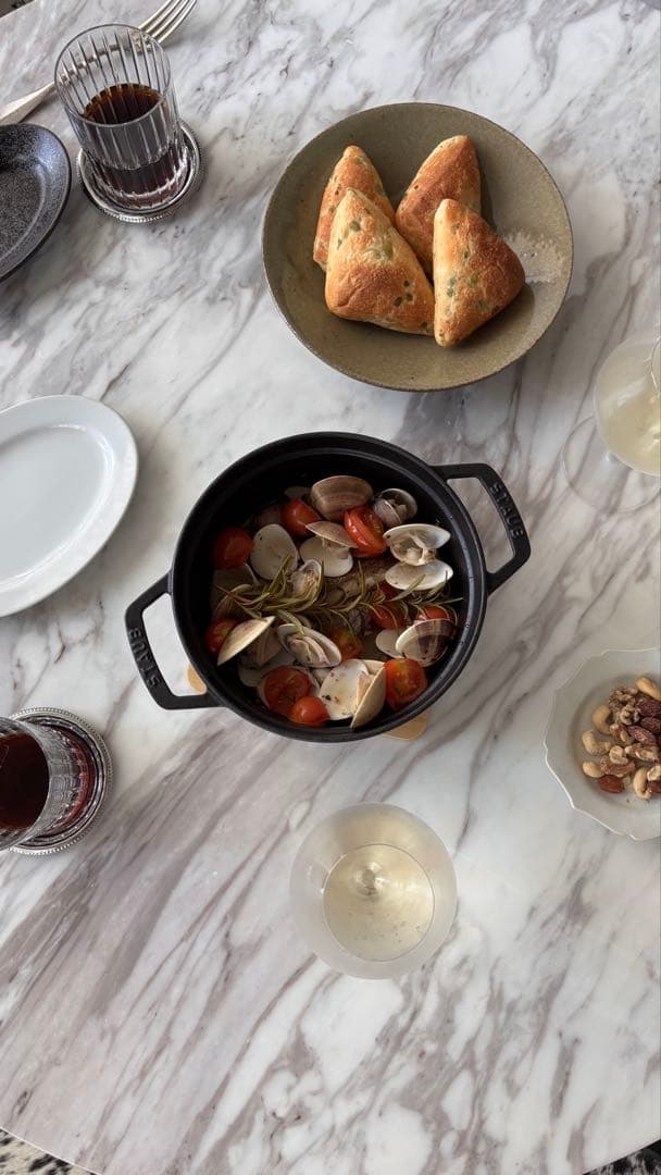 大理石 円形　ローテーブル 100φ