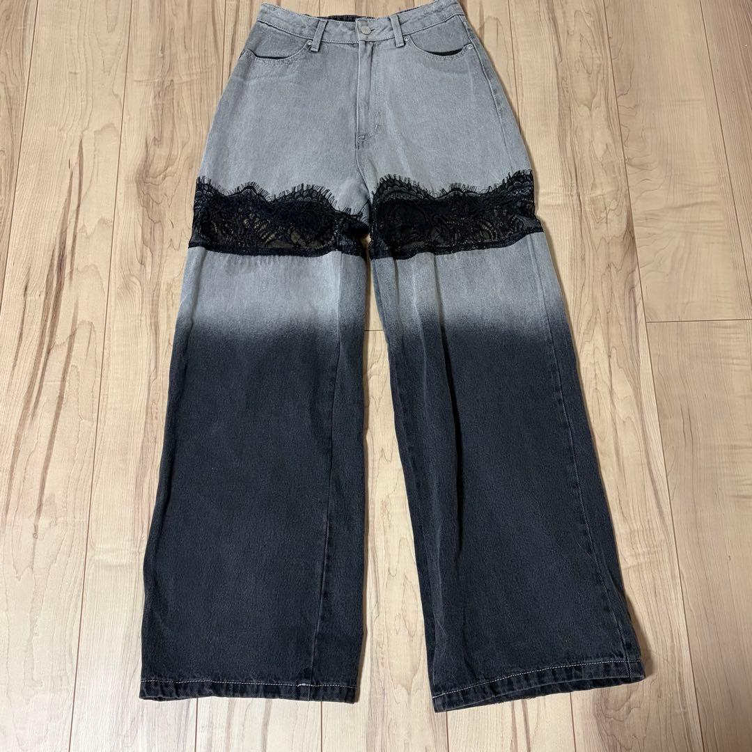 Darich ダーリッチ スカラップレースデニムロングパンツ