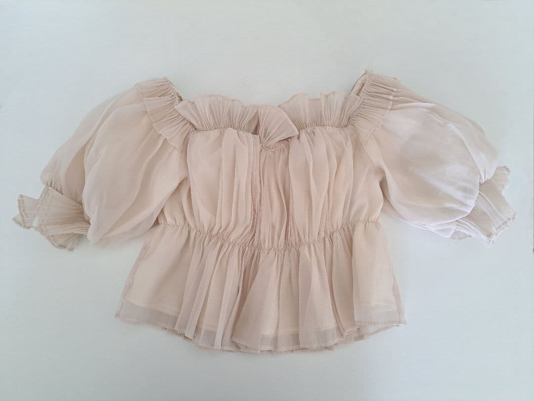 SNIDEL　ボリュームギャザーフリルオフショルブラウス