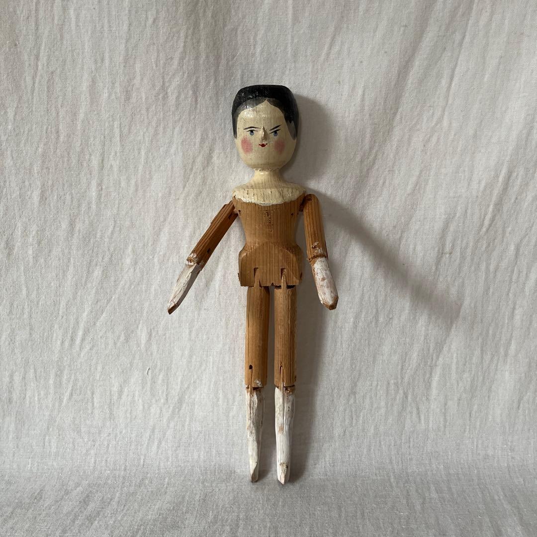 アンティーク　ペグドール　ウッデンドール