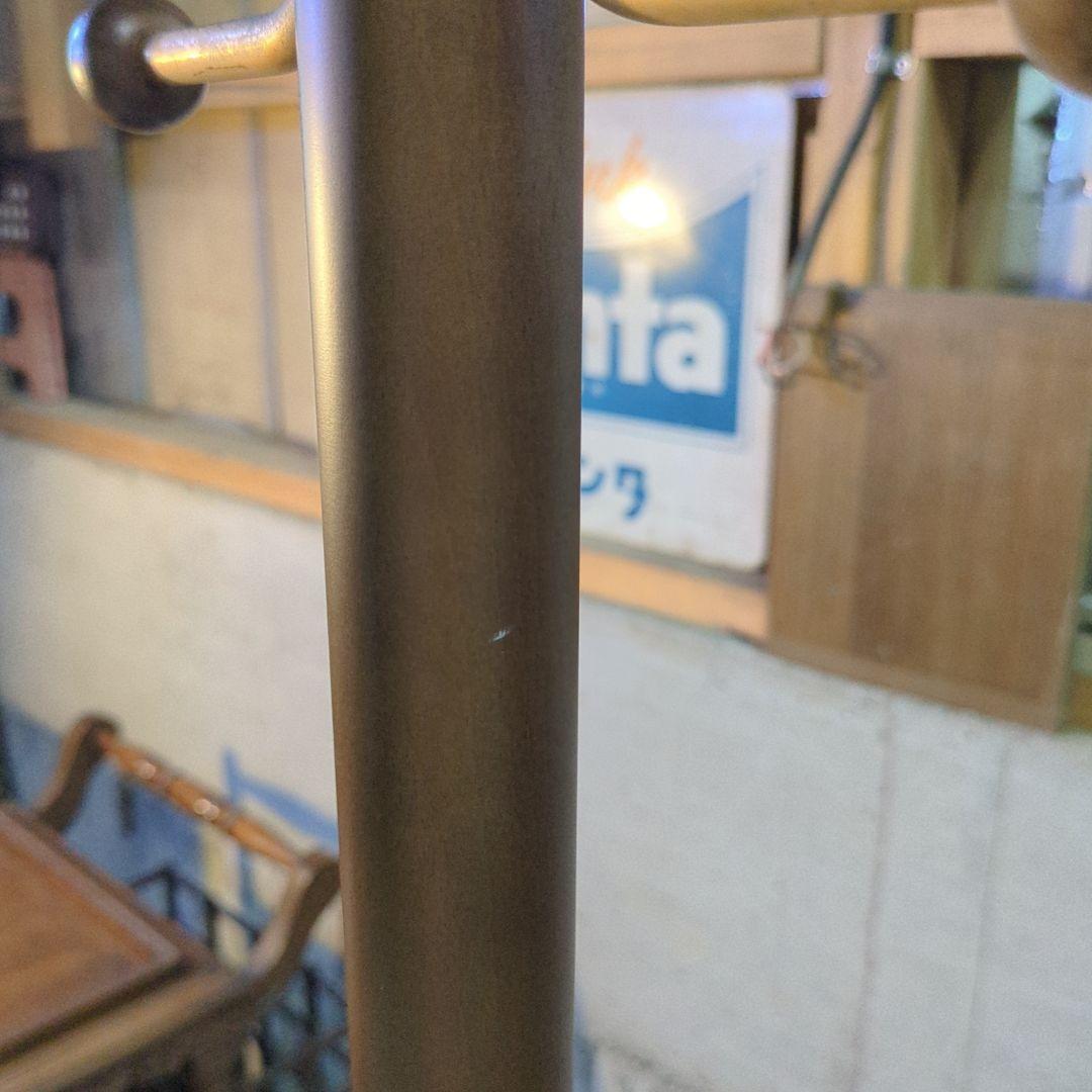 オールドカリモク 木製コートハンガー ボール型フック付き ブラウン×ゴールド