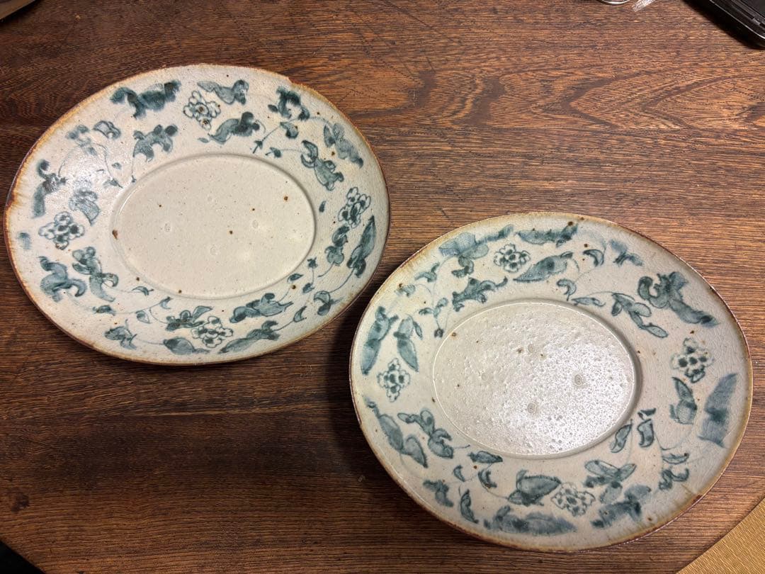 新品未使用 希少 コウホ窯 市野吉記 楕円皿 2皿セット