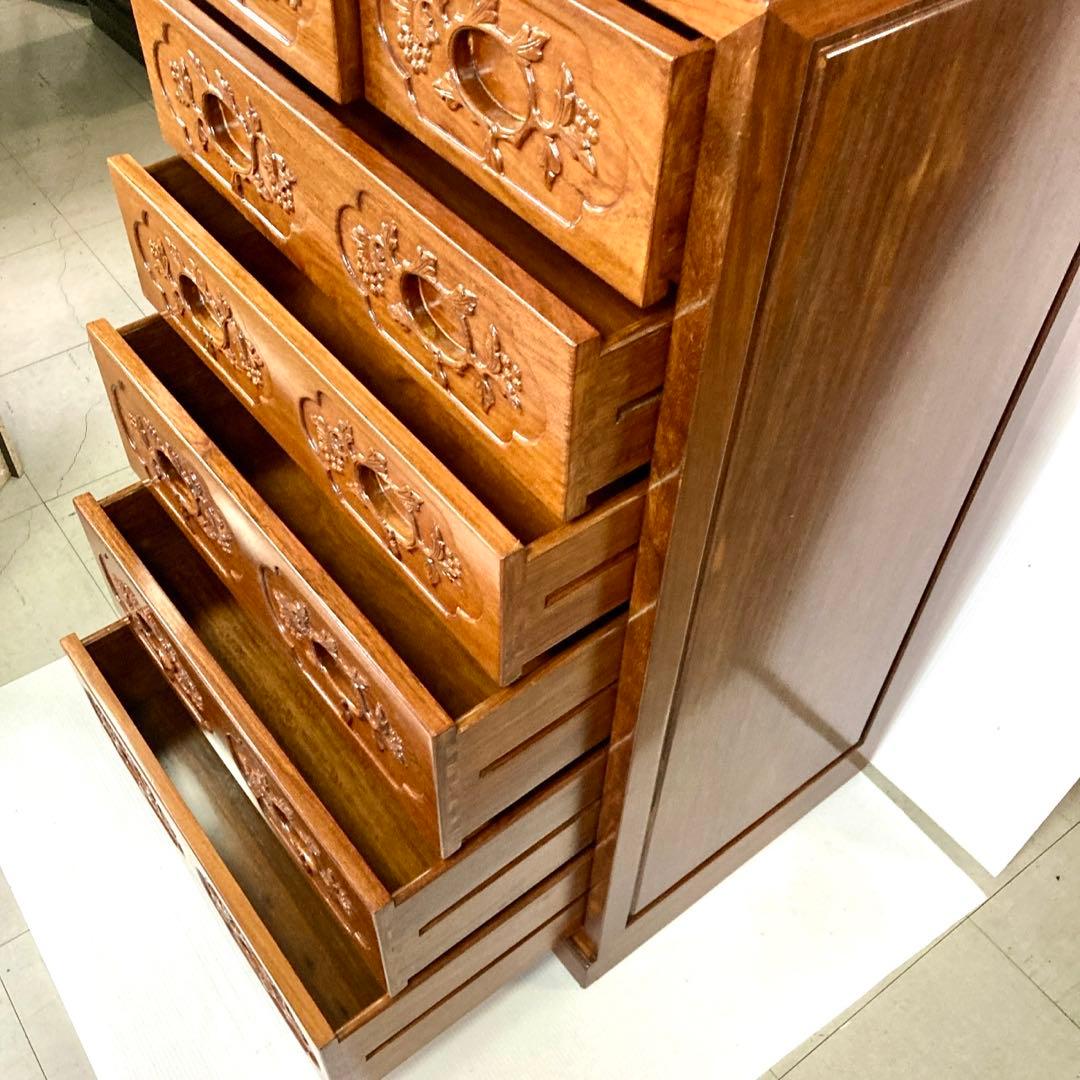 【美品】無垢材 タンス 箪笥 木製6段 引き出し 収納