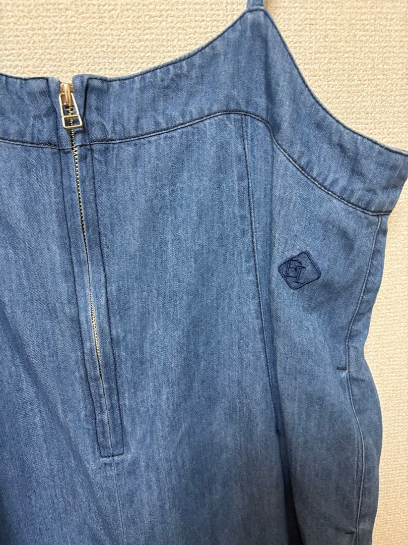 新品　今季　エイミーロウ　フロントジップ テンセルデニムサロペット　ブルー