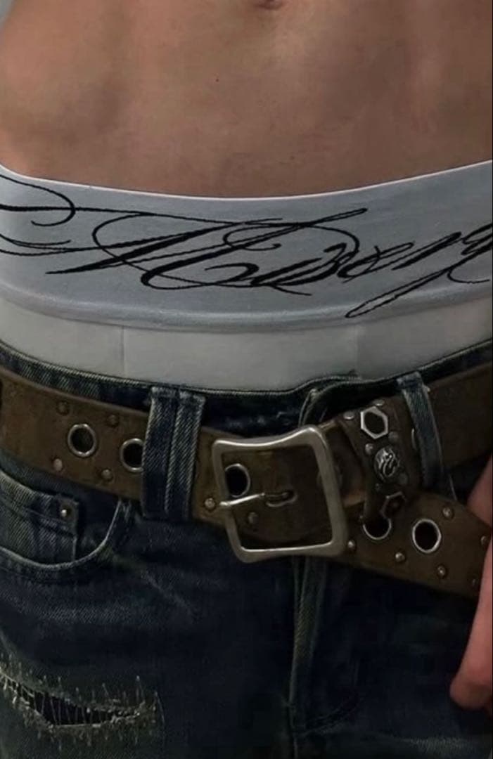 小物 Kmrii l plate leather belt archive