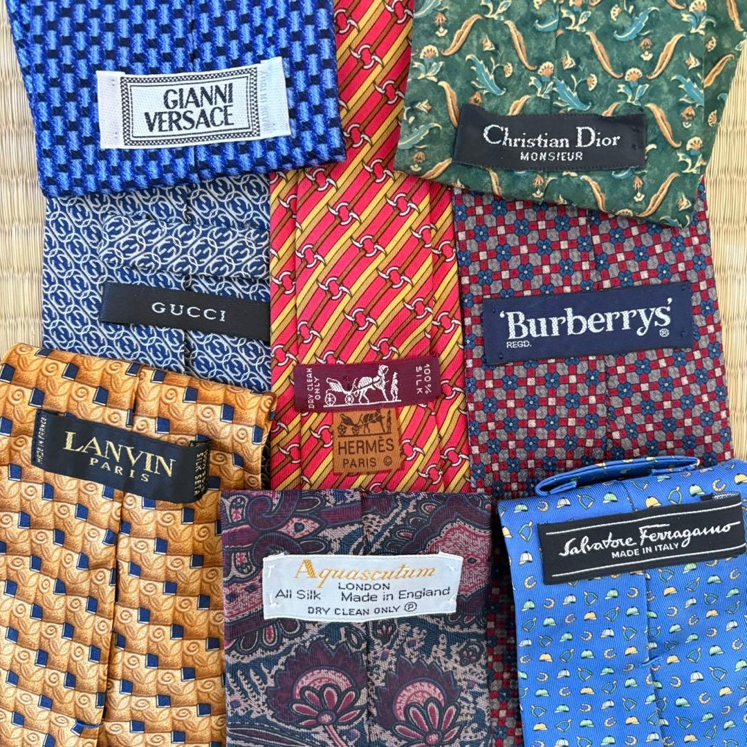 ハイブランドネクタイ 50本セット 全てシルク エルメス GUCCI まとめ売り