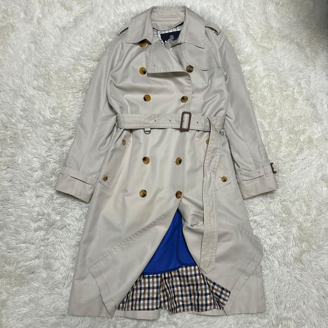 アクアスキュータム トレンチコート 青ライナー　ベルト付き　アイボリー　サイズ6