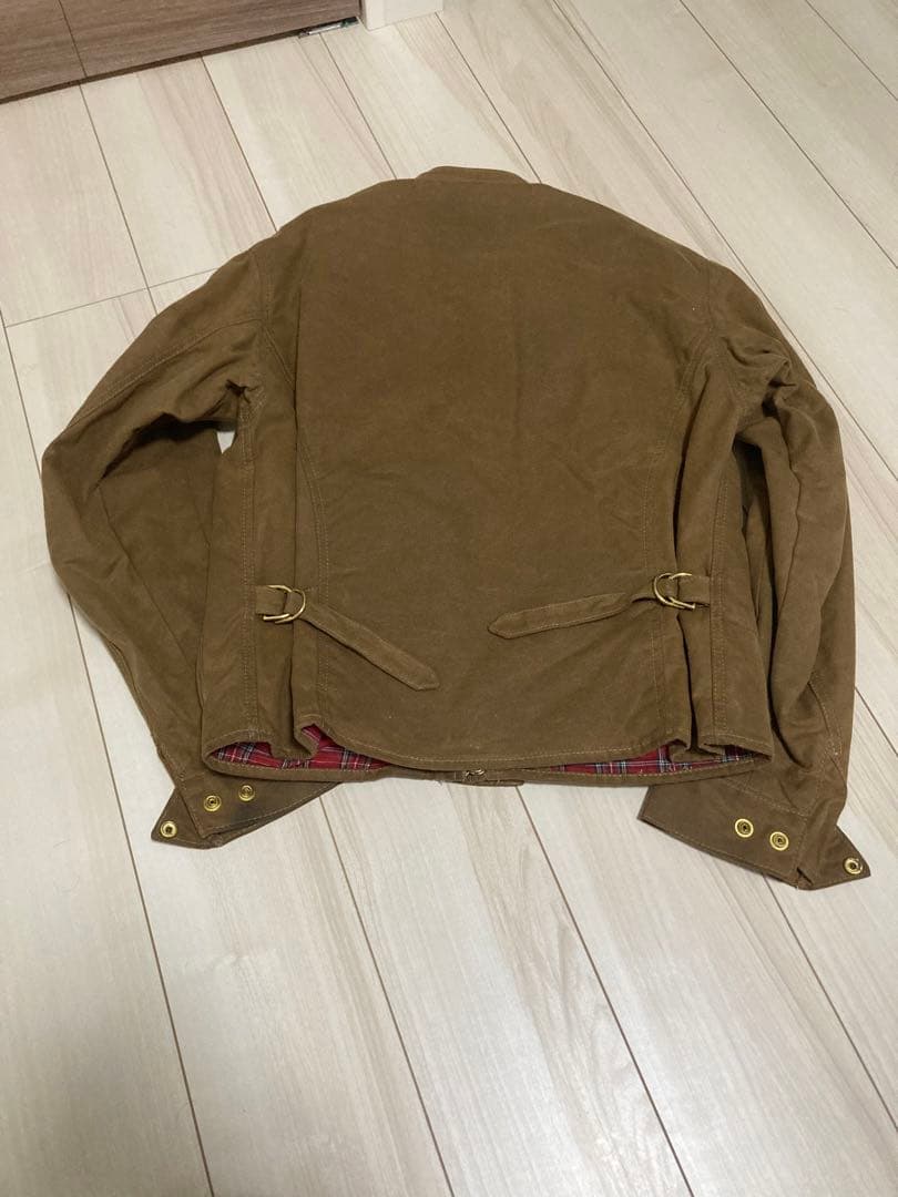 バンソン ボーダー オイルドコットン ライダースジャケット ストーマートライアル