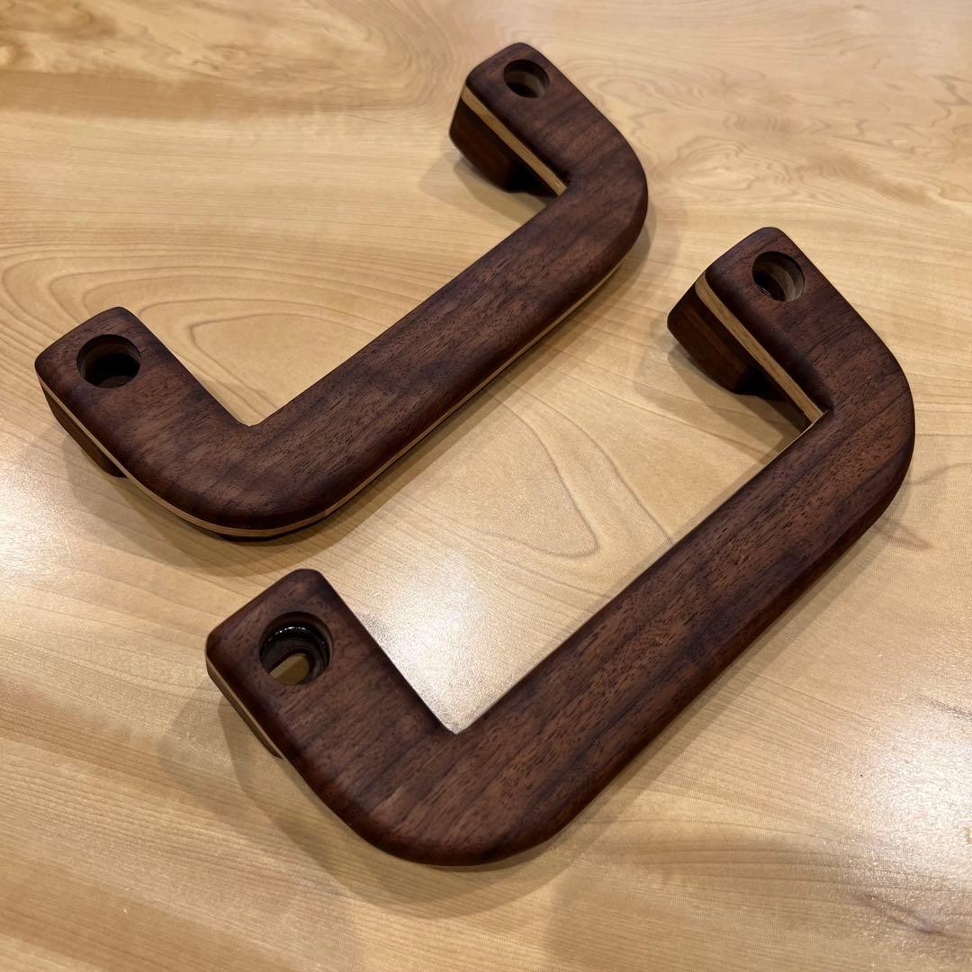 木製アシストグリップ(ウォルナット&チェスナット) ハイエース　Aピラー用