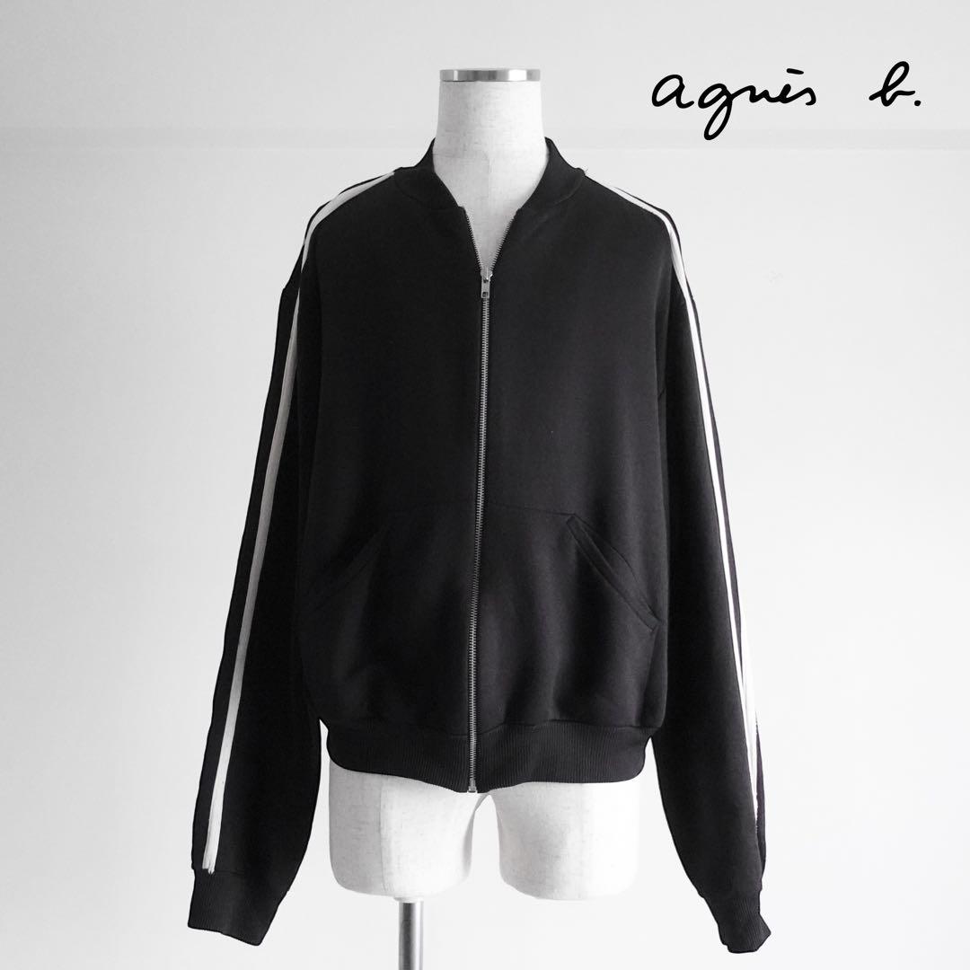 【フランス製】Agnes b. スウェットボンバージャケット　ブラック　2
