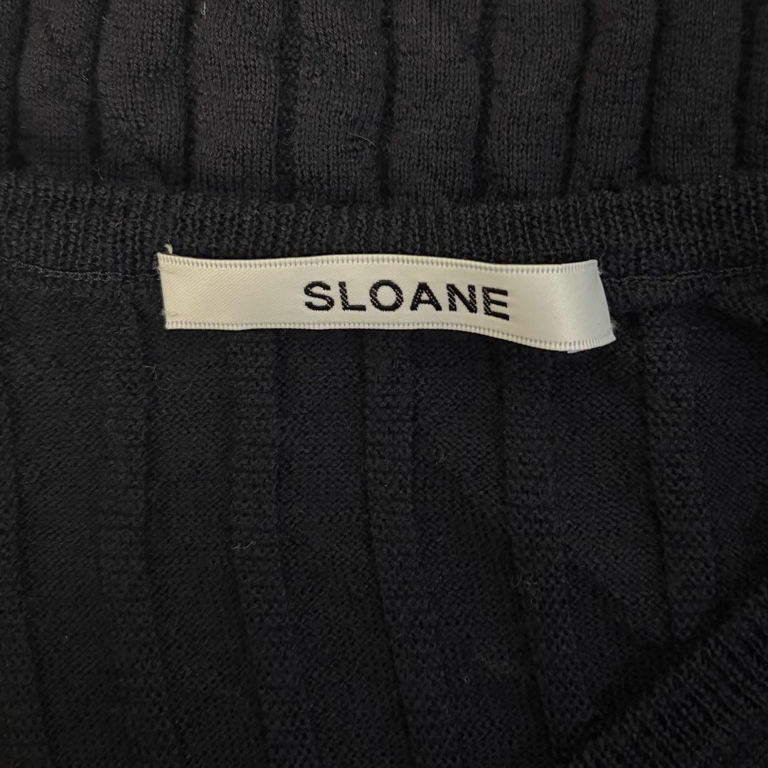 2点セット　SLOANE リブニット　ダークネイビー Vネックセーター 長袖