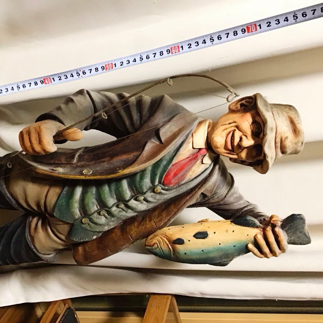 アンティークぽい置物　フィッシングマン　オシャレな置き物　値下げ！