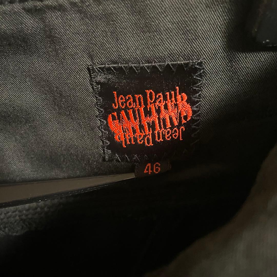 jean paul gaultier 46 コットン 黒 細身ブーツカット