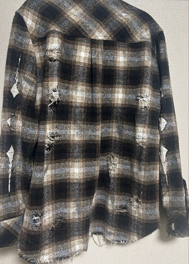 Thug Club Angels Damaged Shirt チェック　シャツ