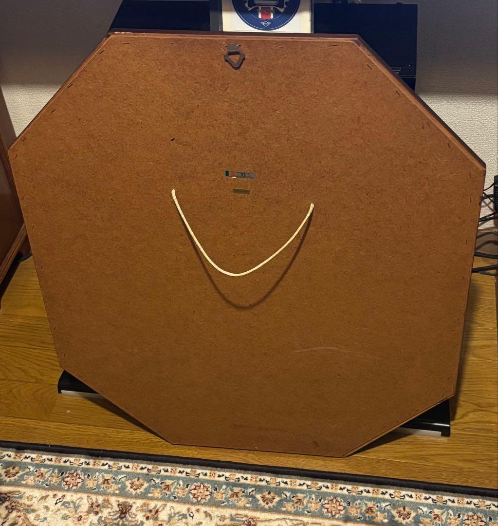 お値下げ‼️イタリア製 アンティーク八角鏡　木製ミラー