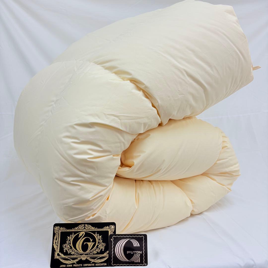 羽毛布団 クイーン ポーランド産ホワイトマザーグース プレミアムゴールド キナリ