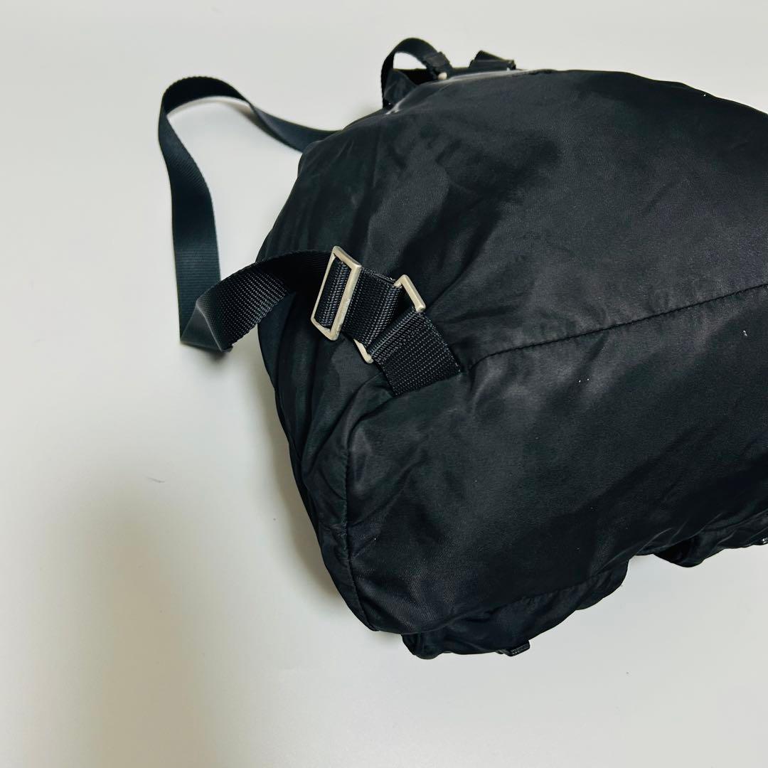 美品PRADA プラダ 巾着型 リュックサック デイパック レディースブラック