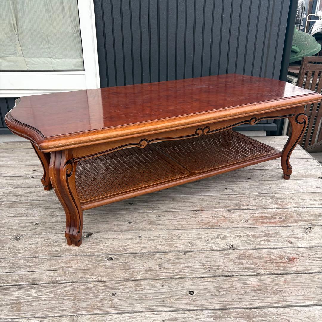 カリモク コロニアルシリーズ センターテーブル ローテーブル 棚付き 北欧レトロ