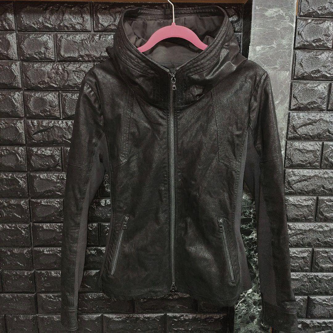 良品　ノーアイディー　レザースエード　フーデッドジャケット