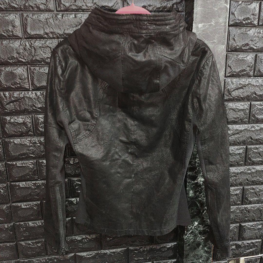 良品　ノーアイディー　レザースエード　フーデッドジャケット